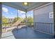 Screened porch with blue painted floor and ceiling offering a comfortable outdoor living space at 3381 Pampas Dr., Myrtle Beach, SC 29577