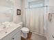 Clean bathroom with white fixtures and a shower/tub combination at 40 Little Peru Ct., Georgetown, SC 29440