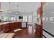 Spacious open-concept kitchen with hardwood floors and stainless steel appliances at 400 Palo Verde Dr., Myrtle Beach, SC 29579