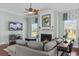 Cozy living room with fireplace and comfortable seating at 400 Palo Verde Dr., Myrtle Beach, SC 29579