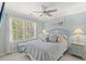 This bedroom features a large window, ceiling fan and beach themed accents at 448 Papyrus Circle # 448, Little River, SC 29566