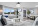 Bright living area featuring comfortable seating, a modern TV, and views of the waterfront from the large window at 501 Maison Dr. # F14, Myrtle Beach, SC 29572