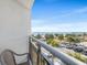 Balcony view showing ocean, parking, beach access, park and sunny skies at 504 N Ocean Blvd. N # 309, Myrtle Beach, SC 29577