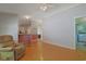 A comfortable living room boasts open layout and easy access to the laundry room and kitchen at 6544 Amberwood Ct., Myrtle Beach, SC 29588