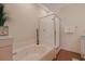 Bathroom featuring a soaking tub, separate shower, and modern fixtures at 719 Shearwater Ct. # 301, Murrells Inlet, SC 29576
