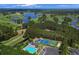 Scenic aerial view of golf course, lake, pool, and tennis courts in the community at 9232 Goodwill Ct., Myrtle Beach, SC 29579