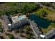 Aerial view showcasing the resort, pool and proximity to the lake at 14290 Ocean Hwy. # 312, Pawleys Island, SC 29585