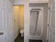 Small bathroom with a shower stall, showcasing efficient use of space at 185 Lander Dr., Conway, SC 29526