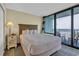 Relaxing bedroom with a large window offering great ocean views at 2311 S Ocean Blvd. # 430, Myrtle Beach, SC 29577