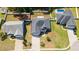 Aerial view of a home with a pool and spacious backyard, nestled in a tranquil, green neighborhood at 247 Dempsey Dr., Loris, SC 29569