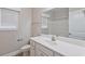 Bright bathroom with white vanity, mirror, and shower/tub combination at 247 Dempsey Dr., Loris, SC 29569