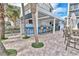 A covered outdoor bar with blue accents features seating and views of the surrounding community at 3000 Ocean Blvd. N # 508, Myrtle Beach, SC 29577