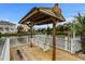 White porch swing on a wooden dock under a small gazebo with water views at 337 59Th Ave. N, North Myrtle Beach, SC 29582