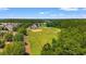 An aerial view of a well-maintained community field with sports facilities surrounded by lush greenery at 480 Dandelion Ln., Myrtle Beach, SC 29579