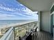 Stunning balcony view overlooking the beach, offering a serene and picturesque coastal escape at 5200 N Ocean Blvd. # 640, Myrtle Beach, SC 29577