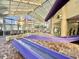 Indoor waterpark area featuring slides and a spa under a glass roof, offering year-round enjoyment at 5300 N Ocean Blvd. # 1102, Myrtle Beach, SC 29577