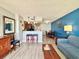 Comfortable living room with breakfast bar and open concept dining area at 5300 N Ocean Blvd. # 1102, Myrtle Beach, SC 29577