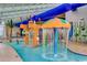 Indoor pool showcasing a vibrant water play area with tropical decorations and a playful atmosphere at 5300 Ocean Blvd. N # 903, Myrtle Beach, SC 29577