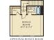 Second floor bonus room layout with stairs, bonus room, and full bath at 541 Magnolia Terrace Dr, Myrtle Beach, SC 29579