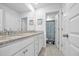 Bathroom with granite countertops, double sinks, and a tiled floor at 5545 Whitebark Dr., Myrtle Beach, SC 29577