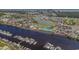 Fantastic aerial view of the marina, waterway, and shopping area, offering a vibrant lifestyle at 6015 Catalina Dr. # 332, North Myrtle Beach, SC 29582