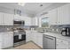 Bright kitchen featuring white cabinetry, tile backsplash, and stainless steel appliances at 6015 Catalina Dr. # 332, North Myrtle Beach, SC 29582