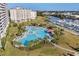 Aerial shot showcasing the community pool, condos, and marina at 6015 Catalina Dr. # 332, North Myrtle Beach, SC 29582