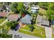 Aerial view of a charming home with lush greenery, a white picket fence, and convenient street access at 719 Juniper Dr., Myrtle Beach, SC 29575