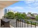Expansive balcony offers city views and blue skies for relaxing and entertaining at 7509 N Ocean Blvd. # 404, Myrtle Beach, SC 29572