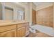 Bathroom featuring a bath tub and a light wood vanity at 8546 San Marcello Dr. # 1-102, Myrtle Beach, SC 29579