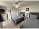 Bedroom with two twin beds, a closet and a ceiling fan at 9500 Shore Dr. # 17B, Myrtle Beach, SC 29572