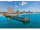 Wide aerial shot of the pier and buildings from the ocean at 9661 Shore Dr. # B-3, Myrtle Beach, SC 29572