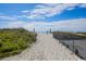 Sandy path leading to a beautiful beach with ocean views and coastal vegetation at 9661 Shore Dr. # B-3, Myrtle Beach, SC 29572