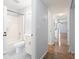 Well-lit bathroom featuring a shower and tub combination with a white vanity and tile flooring at 1100 Possum Trot Rd. # B102, North Myrtle Beach, SC 29582