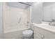 Clean bathroom features a shower-tub combo and a white vanity sink at 1100 Possum Trot Rd. # B102, North Myrtle Beach, SC 29582