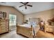 Bedroom with vaulted ceiling, window, and neutral decor at 113 Camrose Way, Myrtle Beach, SC 29588