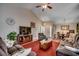 Open concept living area boasting vaulted ceilings, ample seating, and views of the front entrance at 113 Camrose Way, Myrtle Beach, SC 29588
