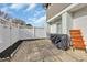 Private patio area with a white fence, perfect for outdoor dining and relaxation at 1360 Turkey Ridge Rd. # A, Surfside Beach, SC 29575