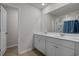 Stylish bathroom features double sinks and a separate shower area at 155 S Reindeer Rd., Surfside Beach, SC 29575