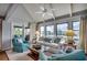 Open living area with waterfront views, vaulted ceilings, and comfortable seating arrangements at 24 Frigate Ct., Pawleys Island, SC 29585