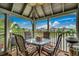 Screened-in porch with comfortable seating and scenic views of the surrounding waterway at 24 Frigate Ct., Pawleys Island, SC 29585