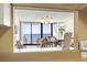 Open-concept living space offers beautiful ocean views from the kitchen pass-through window at 2511 S Ocean Blvd. S # 1802B, Myrtle Beach, SC 29577
