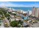 Aerial view of a property near the beach, highlighting the surrounding neighborhood and ocean views at 2700 S Ocean Blvd. # A-3, North Myrtle Beach, SC 29582