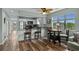 Open kitchen with stainless appliances, breakfast bar, and seamless flow to dining and living area at 2700 S Ocean Blvd. # A-3, North Myrtle Beach, SC 29582