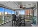 Screened in patio with ceiling fan and ocean views at 2700 S Ocean Blvd. # A-3, North Myrtle Beach, SC 29582