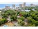 An aerial shot showing the property's convenient location to the beach and community amenities at 400 Melrose Pl. # 14E, Myrtle Beach, SC 29572