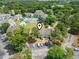 Aerial view of community featuring tennis courts, pool, parking, and lush tree coverage at 4497 Little River Inn Ln. # 1502, Little River, SC 29566