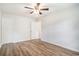 Bedroom features hardwood floors, a ceiling fan, and closet at 450 Player St., Georgetown, SC 29440