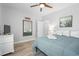 Nicely decorated bedroom with ceiling fan and light wood floors at 4887 Luster Leaf Circle # 105, Myrtle Beach, SC 29577