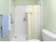 Practical bathroom featuring a shower, toilet, and towel rack, offering essential amenities in a compact space at 510 Fairwood Lakes Dr. # 17-P, Myrtle Beach, SC 29588